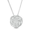 Thumbnail Image 1 of 0.085 CT. T.W. Composite Diamond Love Knot Pendant in Sterling Silver