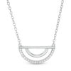 Thumbnail Image 1 of 0.085 CT. T.W. Diamond Half Circle Necklace in Sterling Silver