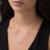 Thumbnail Image 2 of 0.085 CT. T.W. Diamond Half Circle Necklace in Sterling Silver