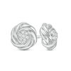 Thumbnail Image 0 of 0.085 CT. T.W. Composite Diamond Love Knot Stud Earrings in Sterling Silver