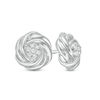 Thumbnail Image 1 of 0.085 CT. T.W. Composite Diamond Love Knot Stud Earrings in Sterling Silver