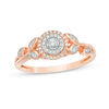 Thumbnail Image 0 of 0.15 CT. T.W. Diamond Flower Double Frame Shank Ring in 10K Rose Gold