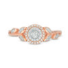 Thumbnail Image 3 of 0.15 CT. T.W. Diamond Flower Double Frame Shank Ring in 10K Rose Gold