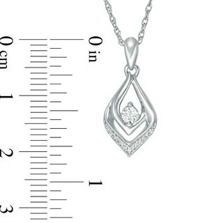 Diamond Accent Double Teardrop Pendant in Sterling Silver