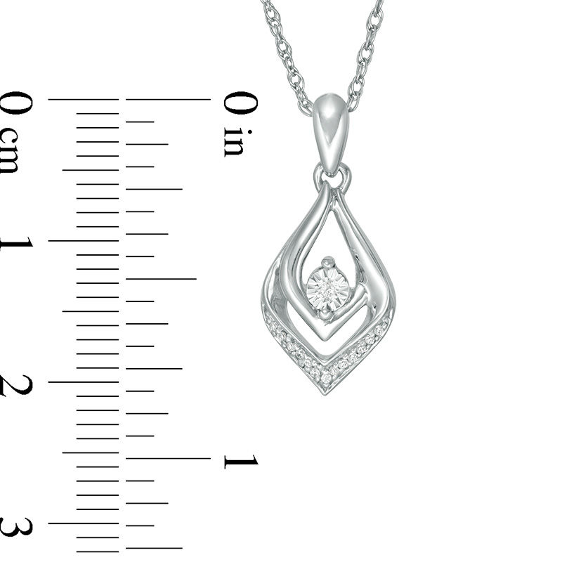 Diamond Accent Double Teardrop Pendant in Sterling Silver