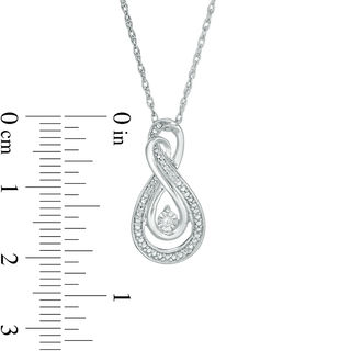 Diamond Accent Looped Infinity Pendant in Sterling Silver