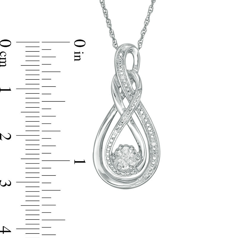 Diamond Accent Double Infinity Knot Pendant in Sterling Silver