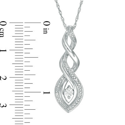 Diamond Accent Twist Flame Pendant in Sterling Silver