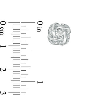 Diamond Accent Cushion-Shaped Knot Stud Earrings in Sterling Silver