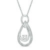 Thumbnail Image 0 of Diamond Accent Looped Teardrop Pendant in Sterling Silver