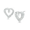 Thumbnail Image 1 of Diamond Accent Heart Stud Earrings in Sterling Silver