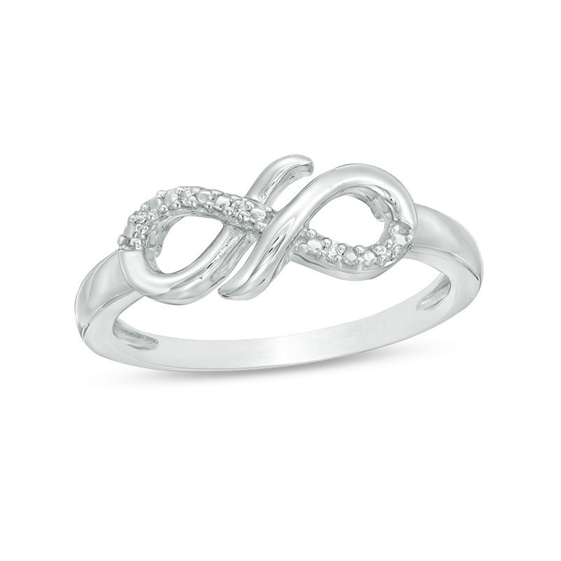 Diamond Accent Sideways Layered Infinity Ring in Sterling Silver|Peoples Jewellers