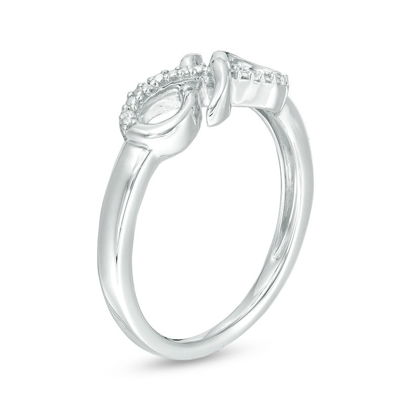 Diamond Accent Sideways Layered Infinity Ring in Sterling Silver