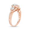 Thumbnail Image 2 of 0.70 CT. T.W. Diamond Past Present Future® Pear-Shaped Frame Twist Engagement Ring in 10K Rose Gold