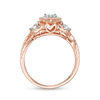 Thumbnail Image 6 of 0.70 CT. T.W. Diamond Past Present Future® Pear-Shaped Frame Twist Engagement Ring in 10K Rose Gold
