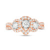 Thumbnail Image 7 of 0.70 CT. T.W. Diamond Past Present Future® Pear-Shaped Frame Twist Engagement Ring in 10K Rose Gold