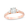Thumbnail Image 0 of 0.50 CT. T.W. Diamond Past Present Future® Engagement Ring in 10K Rose Gold