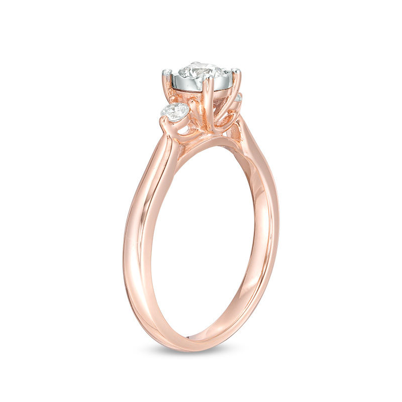 Main Image 2 of 0.50 CT. T.W. Diamond Past Present Future® Engagement Ring in 10K Rose Gold