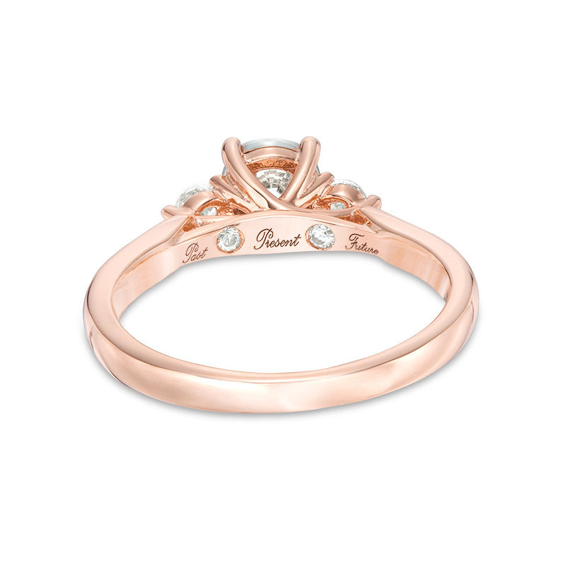 Main Image 4 of 0.50 CT. T.W. Diamond Past Present Future® Engagement Ring in 10K Rose Gold
