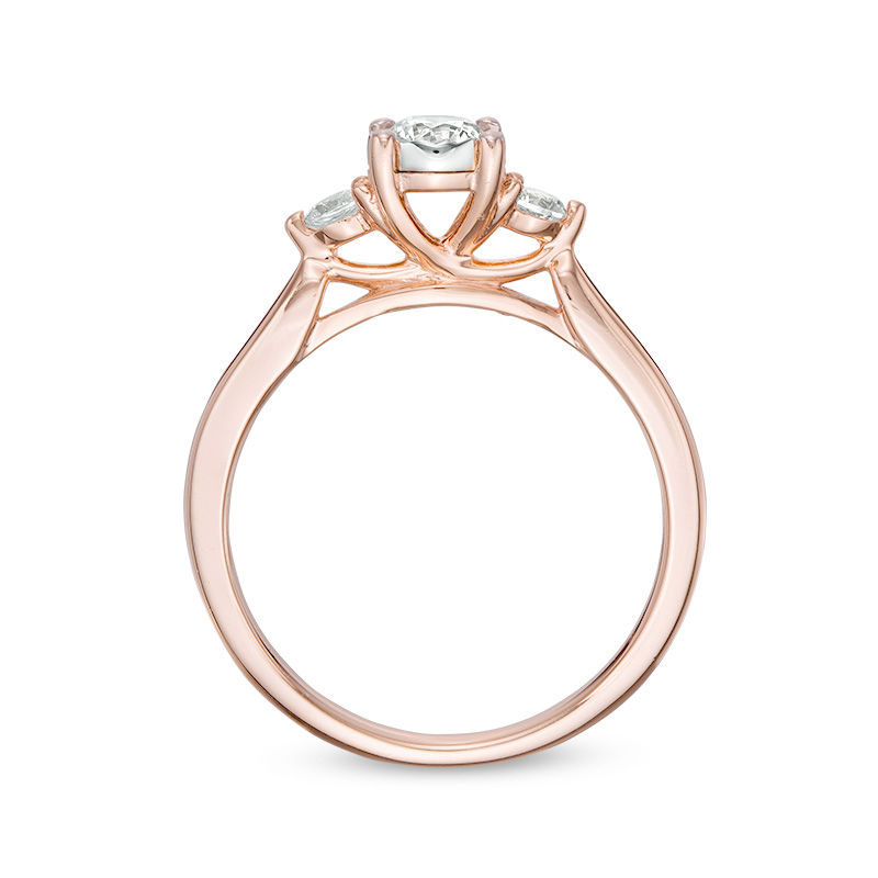 0.50 CT. T.W. Diamond Past Present Future® Engagement Ring in 10K Rose Gold