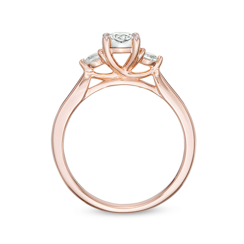 Main Image 6 of 0.50 CT. T.W. Diamond Past Present Future® Engagement Ring in 10K Rose Gold