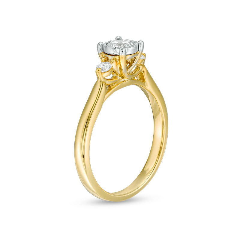 0.50 CT. T.W. Diamond Past Present Future® Engagement Ring in 10K Gold