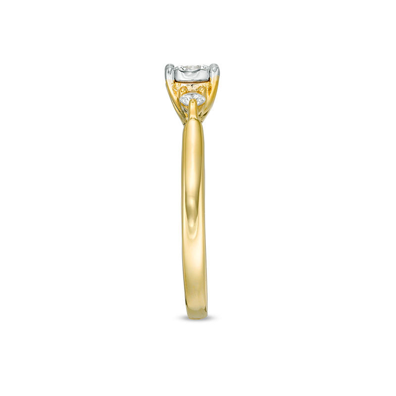 0.50 CT. T.W. Diamond Past Present Future® Engagement Ring in 10K Gold