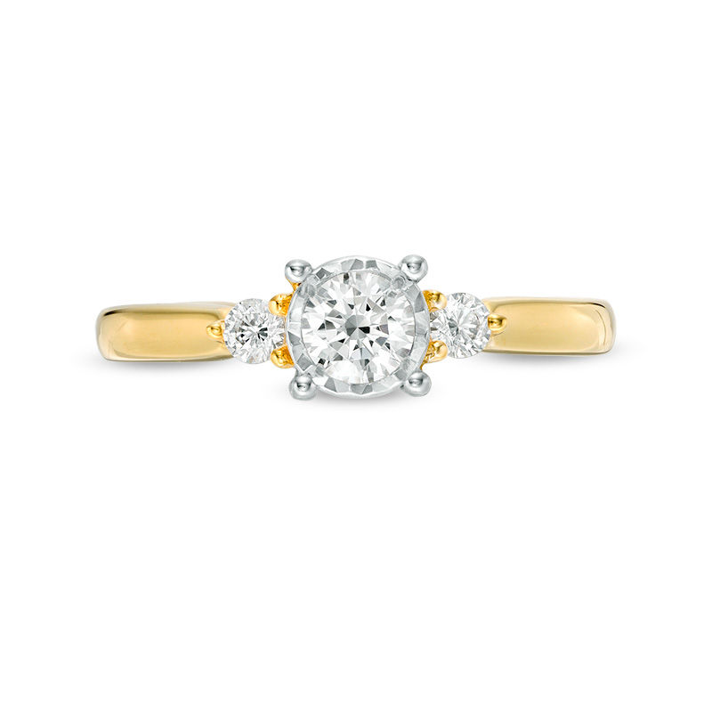 0.50 CT. T.W. Diamond Past Present Future® Engagement Ring in 10K Gold