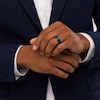 Thumbnail Image 2 of Men's 8.0mm Bevelled Edge Double Cable Wedding Band in Stainless Steel with Black and Blue Ion-Plate – Size 10