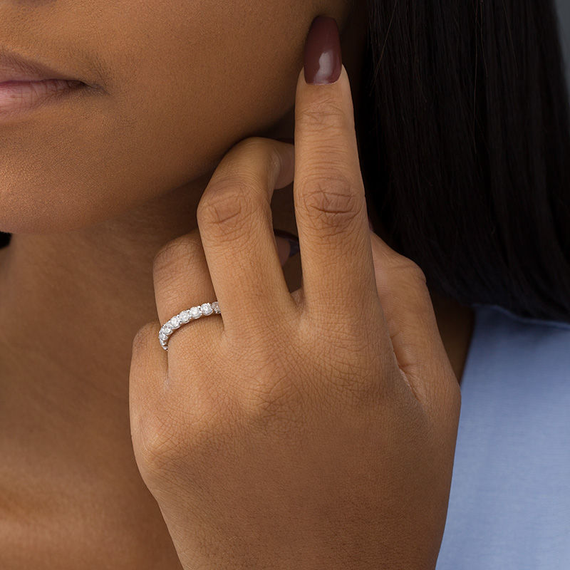 Main Image 2 of 0.80 CT. T.W. Diamond Band in 10K White Gold