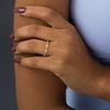 Thumbnail Image 2 of 0.085 CT. T.W. Diamond Marquise Frame Vintage-Style Band in 10K Gold