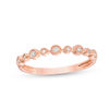 Thumbnail Image 1 of 0.07 CT. T.W. Diamond Bezel-Set Anniversary Band in 10K Rose Gold