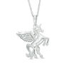 Thumbnail Image 0 of 0.04 CT. T.W. Diamond Winged Unicorn Pendant in Sterling Silver