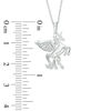 Thumbnail Image 2 of 0.04 CT. T.W. Diamond Winged Unicorn Pendant in Sterling Silver