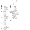Thumbnail Image 3 of 0.04 CT. T.W. Diamond Winged Unicorn Pendant in Sterling Silver