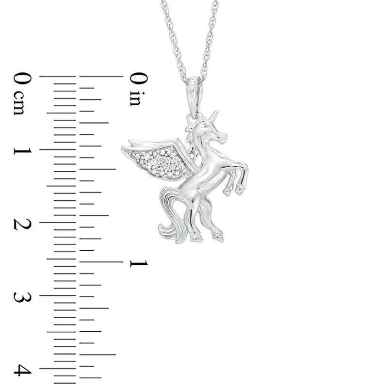 0.04 CT. T.W. Diamond Winged Unicorn Pendant in Sterling Silver