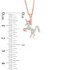Thumbnail Image 3 of 0.117 CT. T.W. Diamond Unicorn Pendant in Sterling Silver with 14K Rose Gold Plate