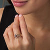 Thumbnail Image 2 of Oval Garnet and 0.085 CT. T.W. Diamond Frame Vintage-Style Ring in 10K Rose Gold