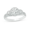 Thumbnail Image 0 of 0.95 CT. T.W. Diamond Past Present Future® Frame Engagement Ring in 14K White Gold