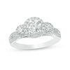 Thumbnail Image 1 of 0.95 CT. T.W. Diamond Past Present Future® Frame Engagement Ring in 14K White Gold