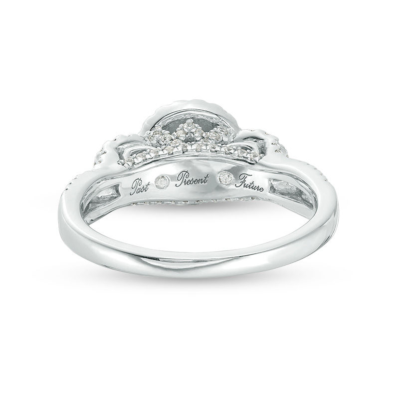 Main Image 3 of 0.95 CT. T.W. Diamond Past Present Future® Frame Engagement Ring in 14K White Gold
