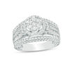 Thumbnail Image 1 of 1.00 CT. T.W. Composite Diamond Frame Collar Multi-Row Engagement Ring in 10K White Gold
