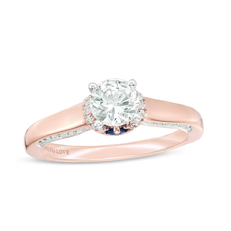 Vera Wang Love Collection 1.15 CT. T.W. Diamond Collar Engagement Ring in 14K Rose Gold|Peoples Jewellers