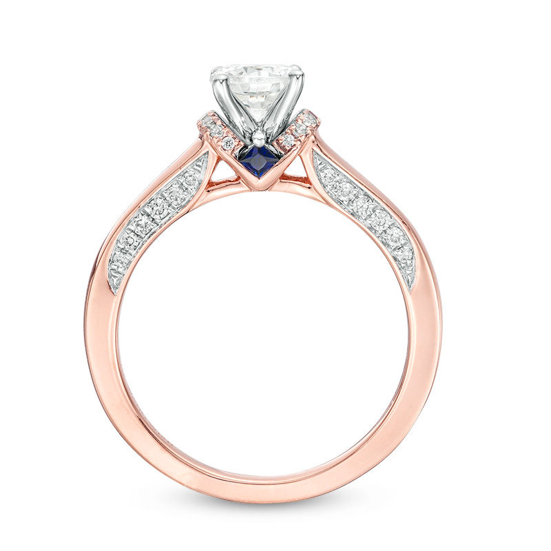 Main Image 3 of Vera Wang Love Collection 1.15 CT. T.W. Diamond Collar Engagement Ring in 14K Rose Gold