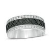 Thumbnail Image 1 of 0.45 CT. T.W. Diamond Zig-Zag Centre Wedding Band in 10K White Gold with Black Rhodium