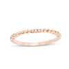 Thumbnail Image 0 of 0.05 CT. T.W. Diamond and Beaded Station Anniversary Band in 10K Rose Gold