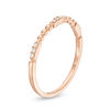 Thumbnail Image 2 of 0.05 CT. T.W. Diamond and Beaded Station Anniversary Band in 10K Rose Gold