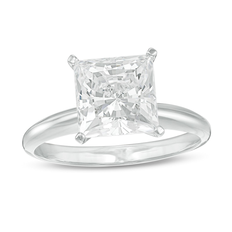 3.00 CT. Certified Princess-Cut Diamond Solitaire Engagement Ring in 14K White Gold (J/I1)