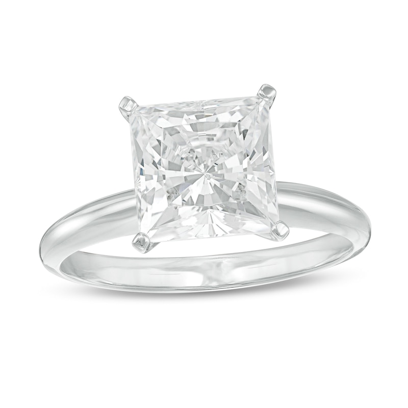 Main Image 1 of 3.00 CT. Certified Princess-Cut Diamond Solitaire Engagement Ring in 14K White Gold (J/I1)