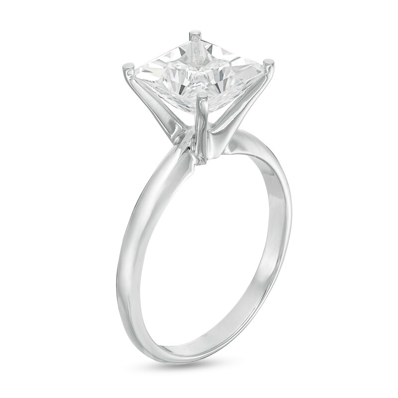 3.00 CT. Certified Princess-Cut Diamond Solitaire Engagement Ring in 14K White Gold (J/I1)